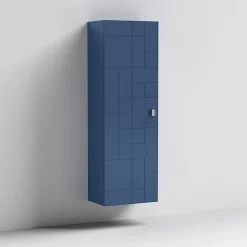 Venice Abstract Wall Hung Tall Storage Cabinet - Blue - With Chrome Square Drop Handle 7 Venice Abstract Wall Hung Tall Storage Cabinet - Blue - With Chrome Square Drop Handle -Default Template 3 vawhcbblu d1