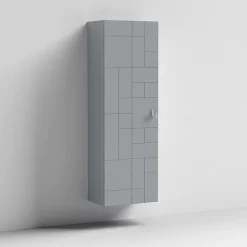 Venice Abstract Wall Hung Tall Storage Cabinet - Grey - With Chrome Square Drop Handle 7 Venice Abstract Wall Hung Tall Storage Cabinet - Grey - With Chrome Square Drop Handle -Default Template 3 vawhcbgry d1