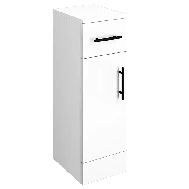 Venice 250x300mm Gloss White Cupboard Unit With Matt Black Handles 2 Venice 250x300mm Gloss White Cupboard Unit With Matt Black Handles - Image 2