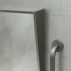 Venice Brushed Stainless Steel 500 X 800mm Angled Mirror