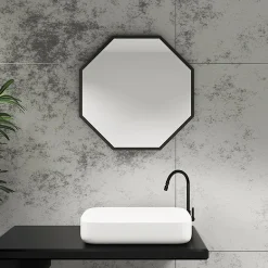 Arezzo Matt Black 600mm Octagon Mirror 5 Arezzo Matt Black 600mm Octagon Mirror -Default Template 3 ven6ocmb d1