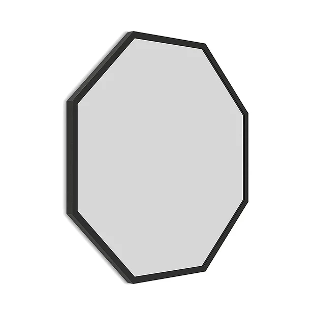 Arezzo Matt Black 600mm Octagon Mirror 2 Arezzo Matt Black 600mm Octagon Mirror - Image 2