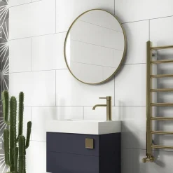 Venice Brushed Brass 600mm Round Mirror