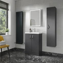 Victorian Plumbing Apollo2 400mm Gloss Grey Tall Wall Hung Unit -Default Template 3 vma460 d3