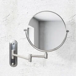 Venice Brushed Nickel 5x Magnifying Cosmetic Mirror With Curved Wall Plate 5 Venice Brushed Nickel 5x Magnifying Cosmetic Mirror With Curved Wall Plate -Default Template 3 vncmcubn d1