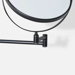 Venice Matt Black 5x Magnifying Cosmetic Mirror With Curved Wall Plate