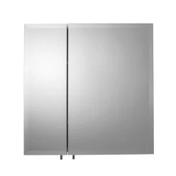 Croydex Wellington Double Door Bi-View White Steel Mirror Cabinet With FlexiFix