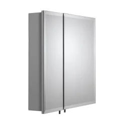 Alternative view of Croydex Wellington Double Door Bi-View White Steel Mirror Cabinet With FlexiFix