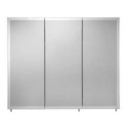 Croydex Westbourne Triple Door Tri-View White Steel Mirror Cabinet With FlexiFix