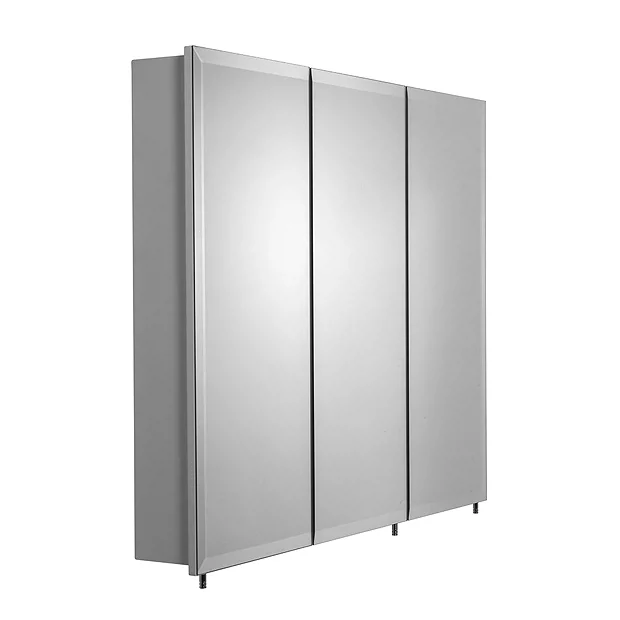 Croydex Westbourne Triple Door Tri-View White Steel Mirror Cabinet With FlexiFix 2 Croydex Westbourne Triple Door Tri-View White Steel Mirror Cabinet With FlexiFix - Image 2