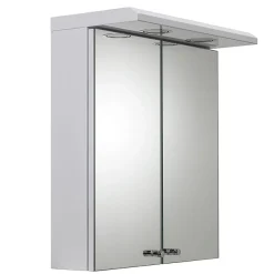 Croydex Shire 2 Door Mirror Cabinet With Light & Shaver Socket - White