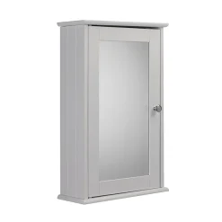 Croydex Malton Wooden Single Door White Bathroom Mirror Cabinet With FlexiFix