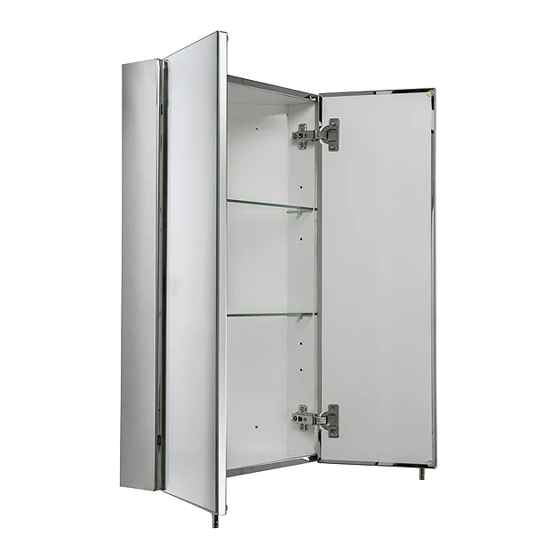 Croydex Avisio Double Door Stainless Steel Corner Mirror Cabinet 5 Croydex Avisio Double Door Stainless Steel Corner Mirror Cabinet - Image 5