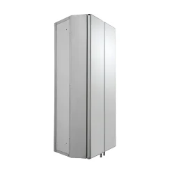 Croydex Avisio Double Door Stainless Steel Corner Mirror Cabinet