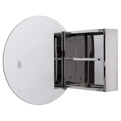 Croydex Severn Circular Door Mirror Cabinet - Stainless Steel -Default Template 3 wc836005 n d1