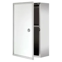 Croydex Trent Lockable Medicine Cabinet - Stainless Steel