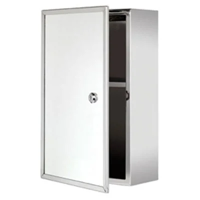 Croydex Trent Lockable Medicine Cabinet - Stainless Steel 1 Croydex Trent Lockable Medicine Cabinet - Stainless Steel