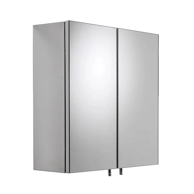 Croydex Avon Double Door Stainless Steel Mirror Cabinet 2 Croydex Avon Double Door Stainless Steel Mirror Cabinet - Image 2