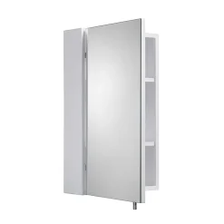 Croydex Dawley White Steel Single Door Mirror Cabinet With FlexiFix