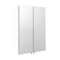 Croydex Dawley White Steel Double Door Mirror Cabinet With FlexiFix