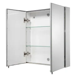 Croydex Finchley Stainless Steel Double Door Mirror Cabinet With FlexiFix -Default Template 3 wc940205 d3