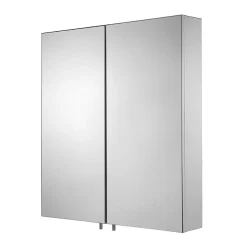 Croydex Finchley Stainless Steel Double Door Mirror Cabinet With FlexiFix
