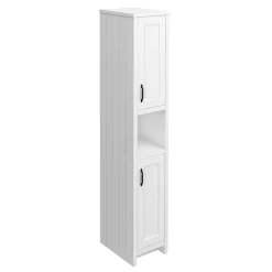 Alternative view of Chatsworth Traditional White Tall Cabinet With Matt Black Handles